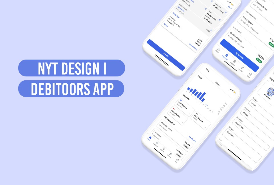Et billede af det nye design i Debitoors app