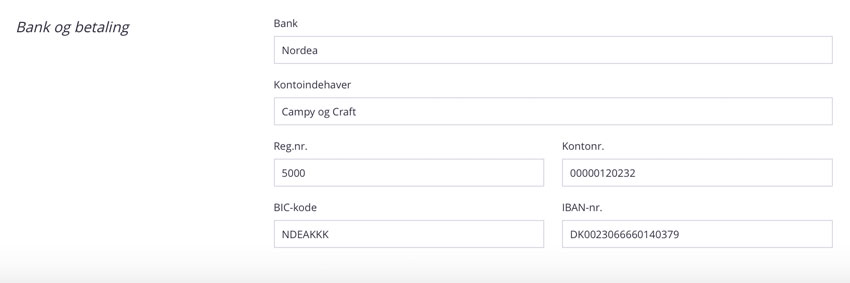 Tilføj bankdetaljer til dine fakturaer, og bliv betalt hurtigt