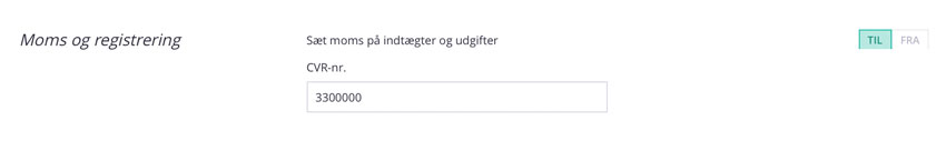 Skat- og registreringsoplysninger gemmes, så de kan anvendes på din Debitoor fakturaskabelon