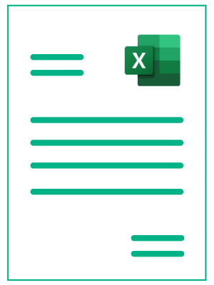 Et billede af Excel ikonet hvor man kna downloade en fakturaskabelon