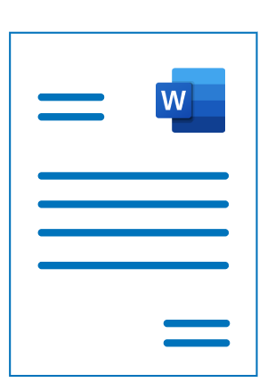 Et billede af Word ikonet hvor man kan downloade en fakturaskabelon